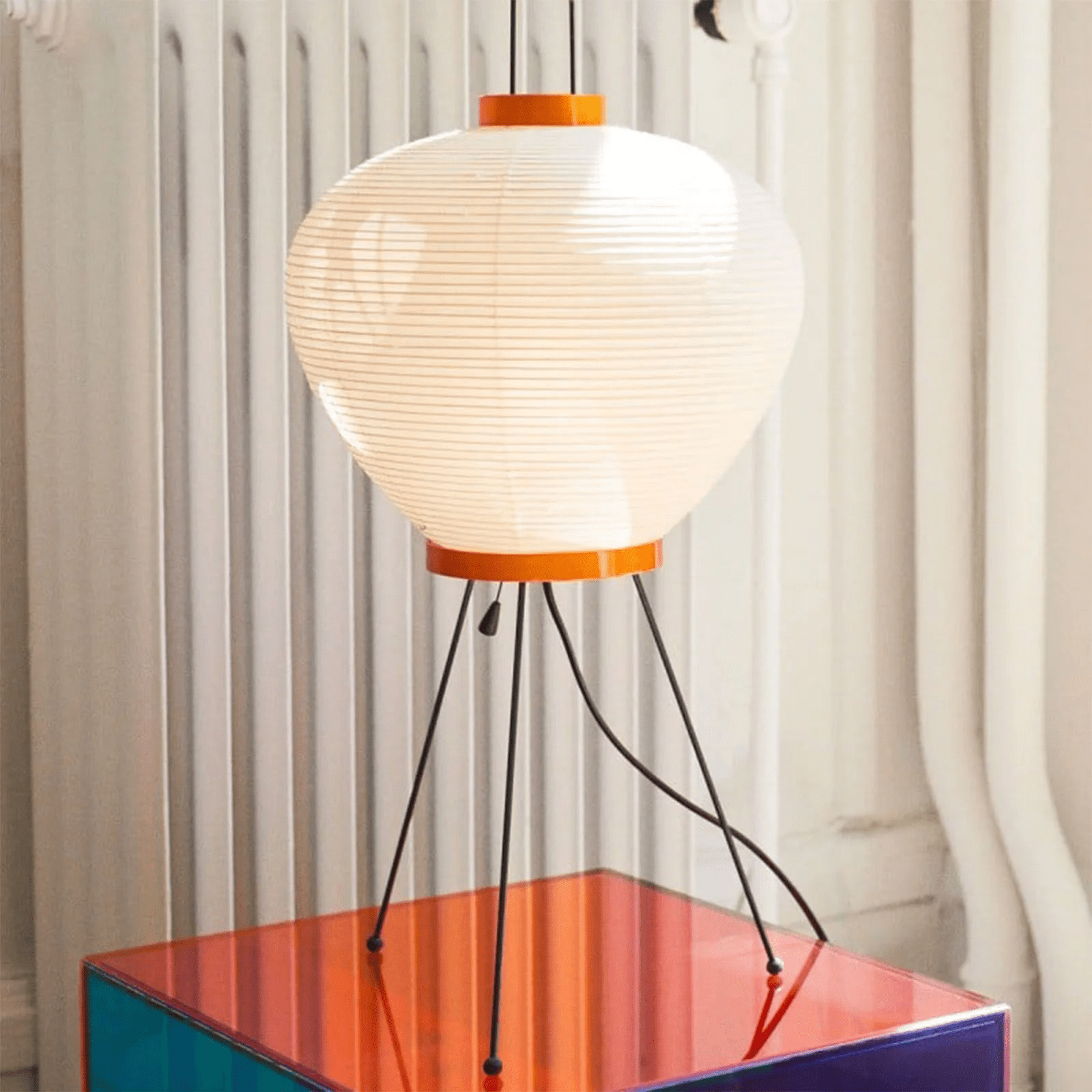 Lampe à poser moderne Fleming en papier Blanc