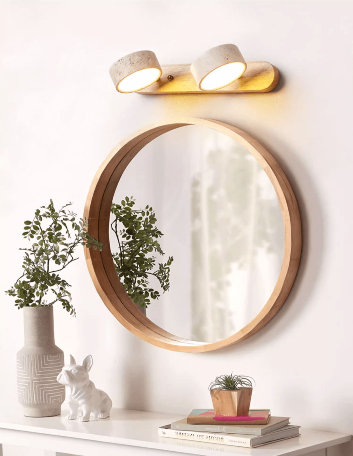 Applique murale moderne Sippo en Travertin Noyer