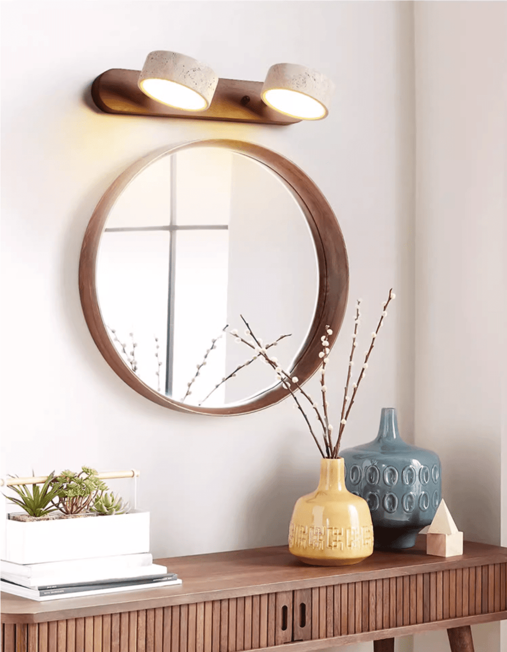 Applique murale moderne Sippo en Travertin Noyer