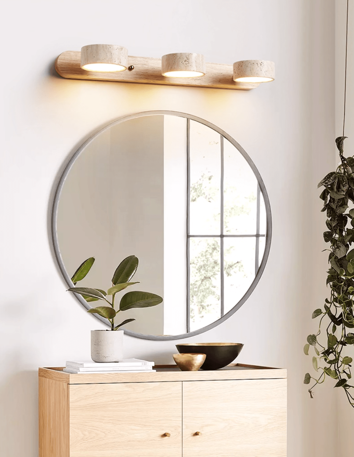 Applique murale moderne Sippo en Travertin Noyer