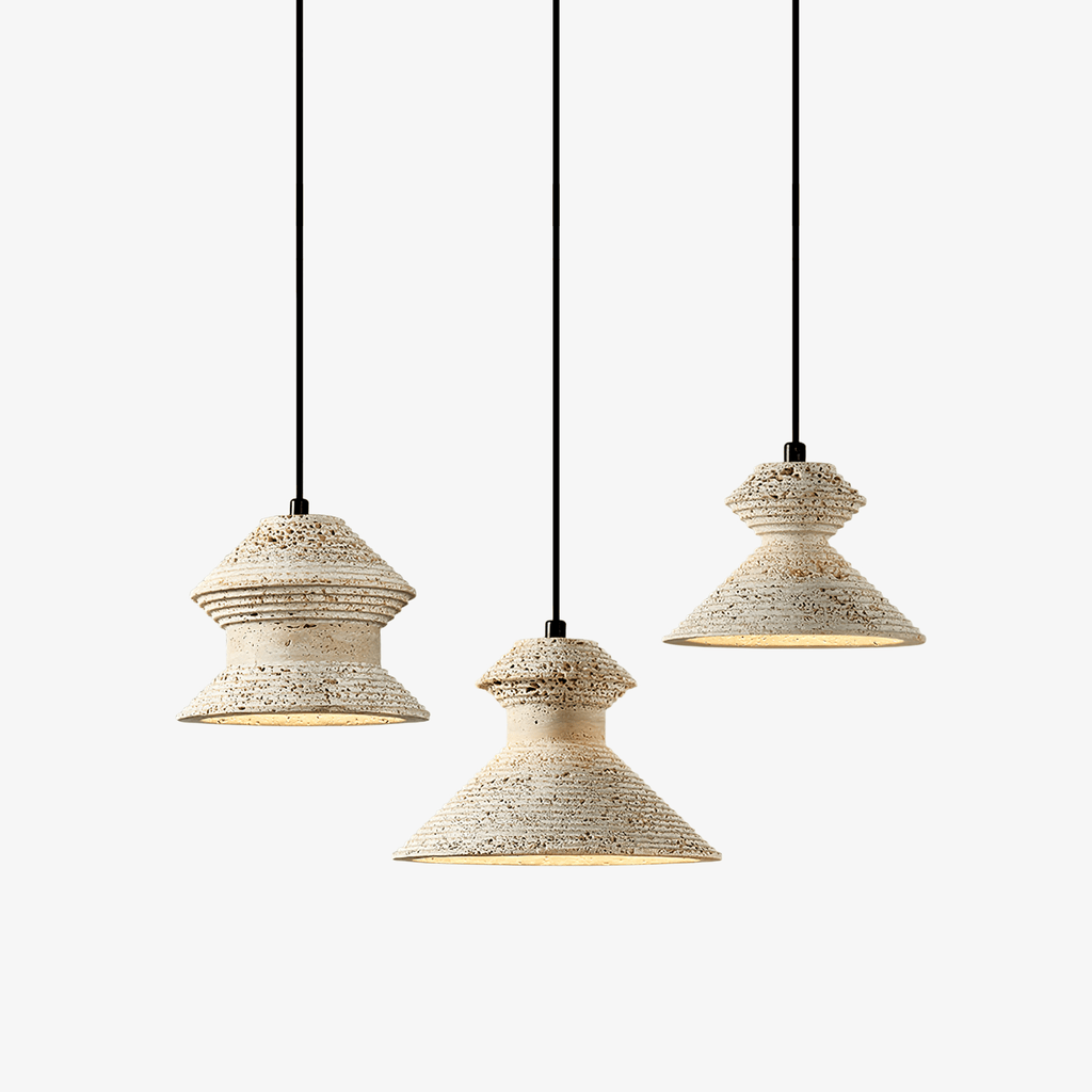 Suspension moderne Bjarke en Travertin jaune