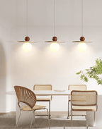 Suspension moderne Hjalmar en Travertin jaune et rouge bois