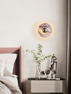 Applique murale moderne Vale en Marbre Doré et Bulgari violet