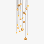 Lustre moderne Brynar en Doré et Naturel albâtre