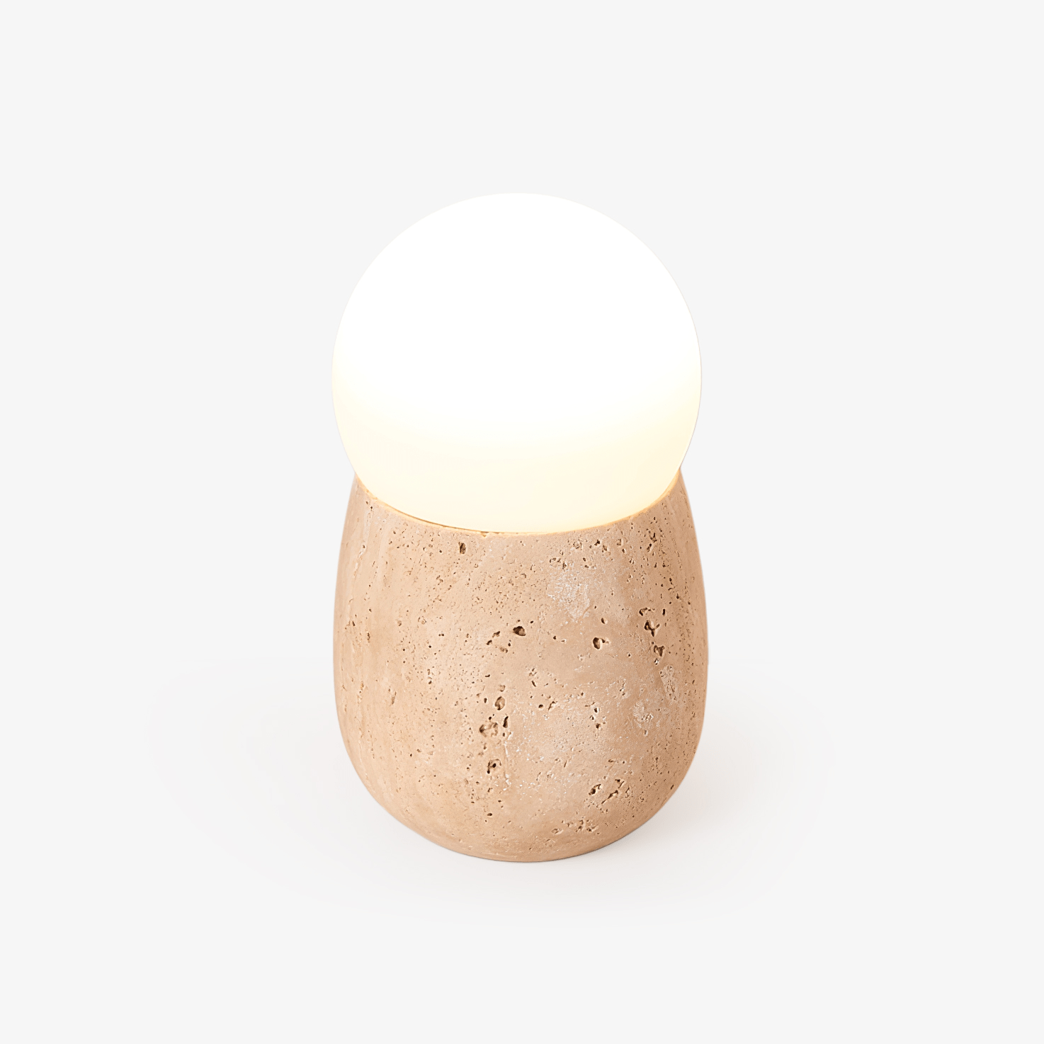 Lampe à poser moderne Ainamo en Travertin jaune et blanc
