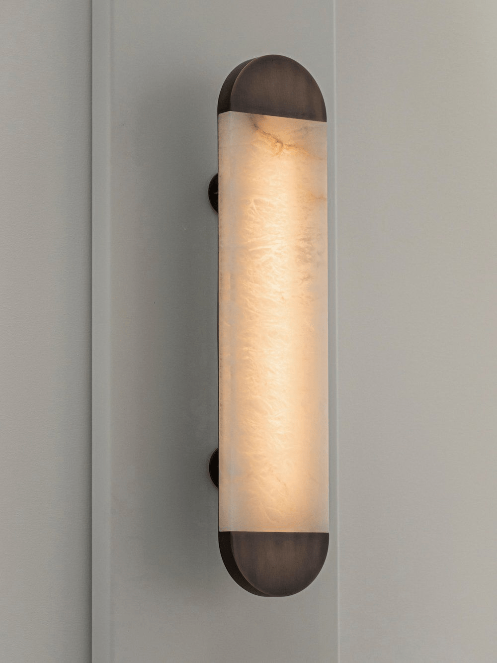 Applique murale moderne Viljar en Albâtre Bronze et blanc