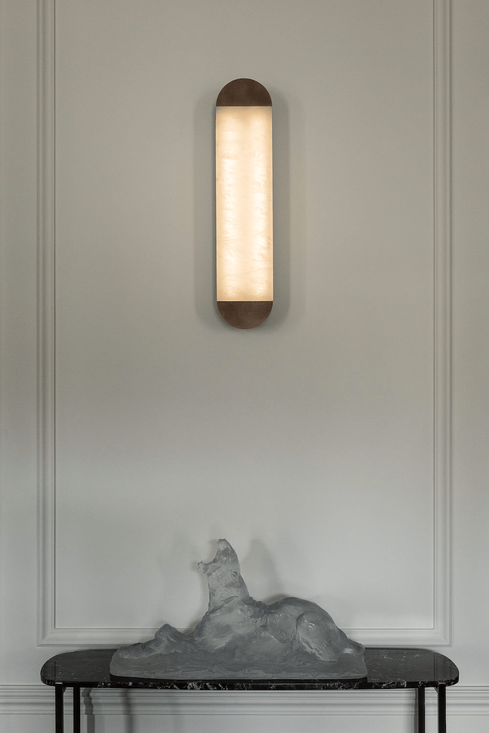 Applique murale moderne Viljar en Albâtre Bronze et blanc