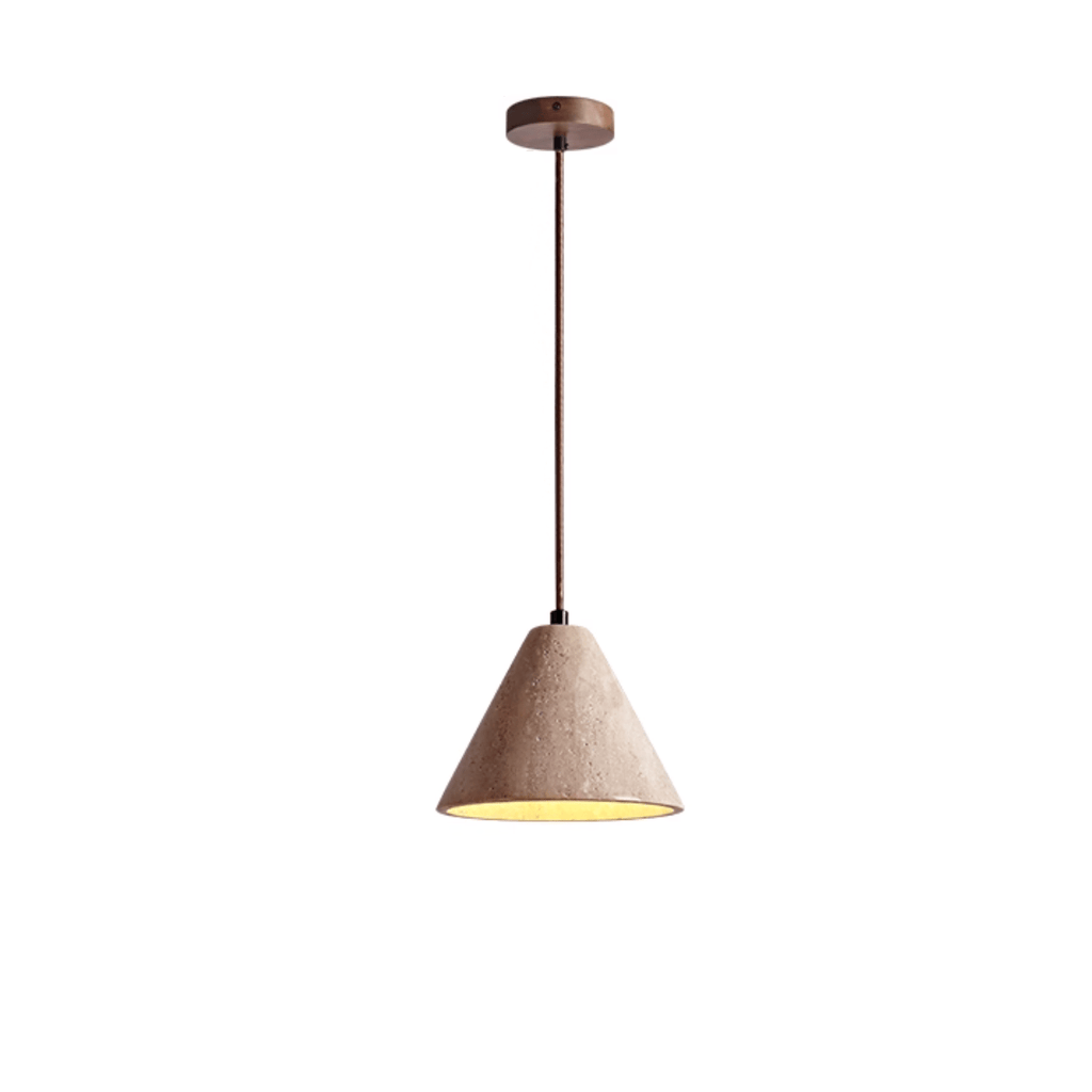 Suspension moderne Tarquin en Travertin jaune