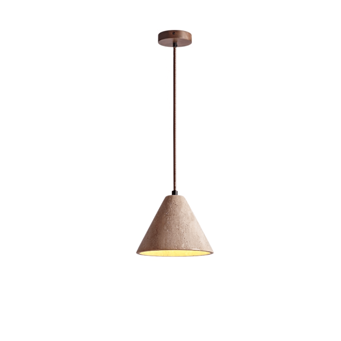 Suspension moderne Tarquin en Travertin jaune