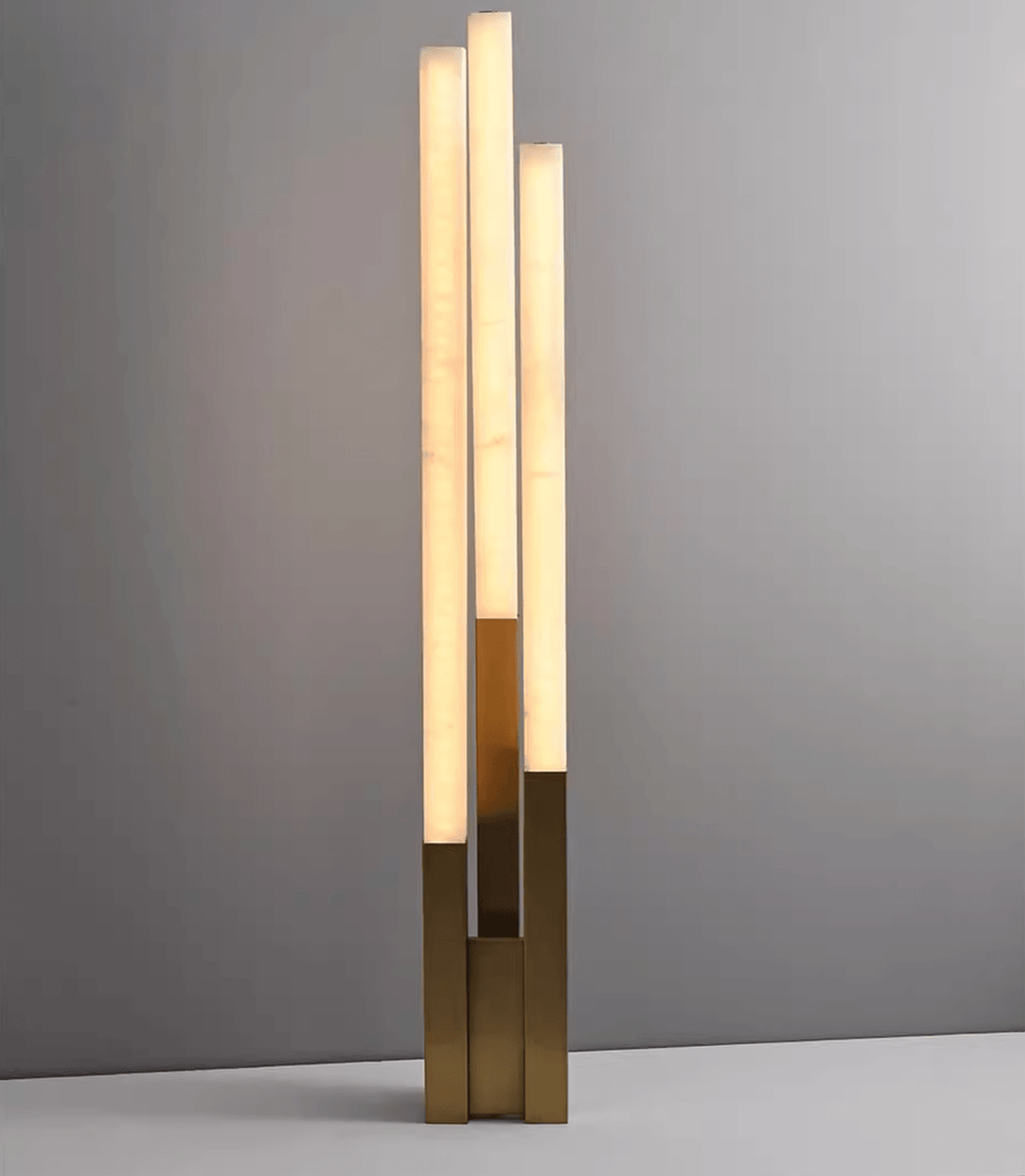 Lampadaire moderne Yul en Albâtre Noir et blanc