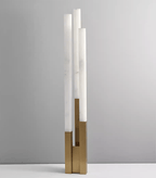 Lampadaire moderne Yul en Albâtre Noir et blanc