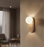 Applique murale moderne Cleon en Travertin jaune et blanc