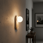 Applique murale moderne Cleon en Travertin jaune et blanc