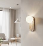 Applique murale moderne Cleon en Travertin jaune et blanc