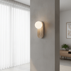 Applique murale moderne Cleon en Travertin jaune et blanc
