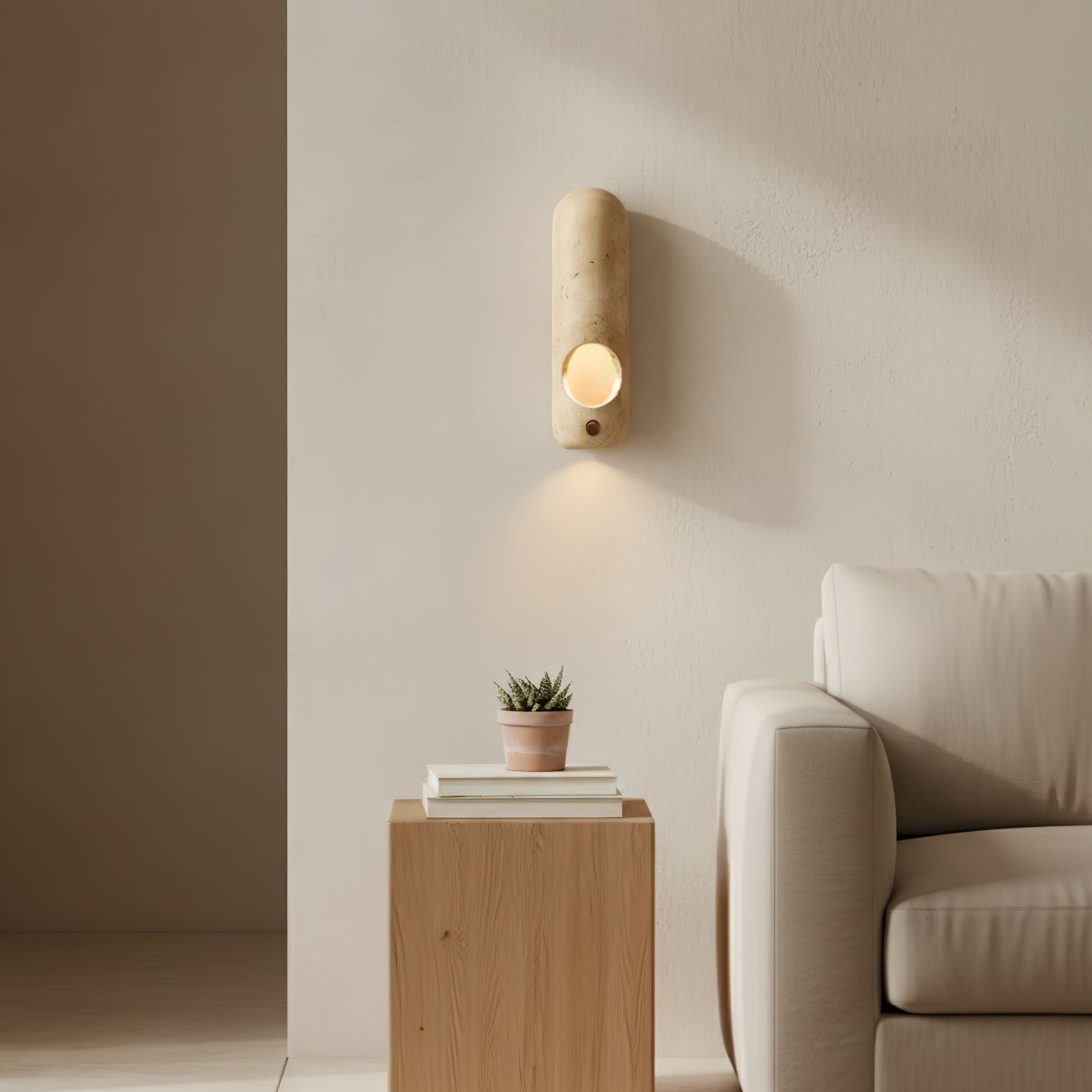 Applique murale moderne Carson en Travertin jaune