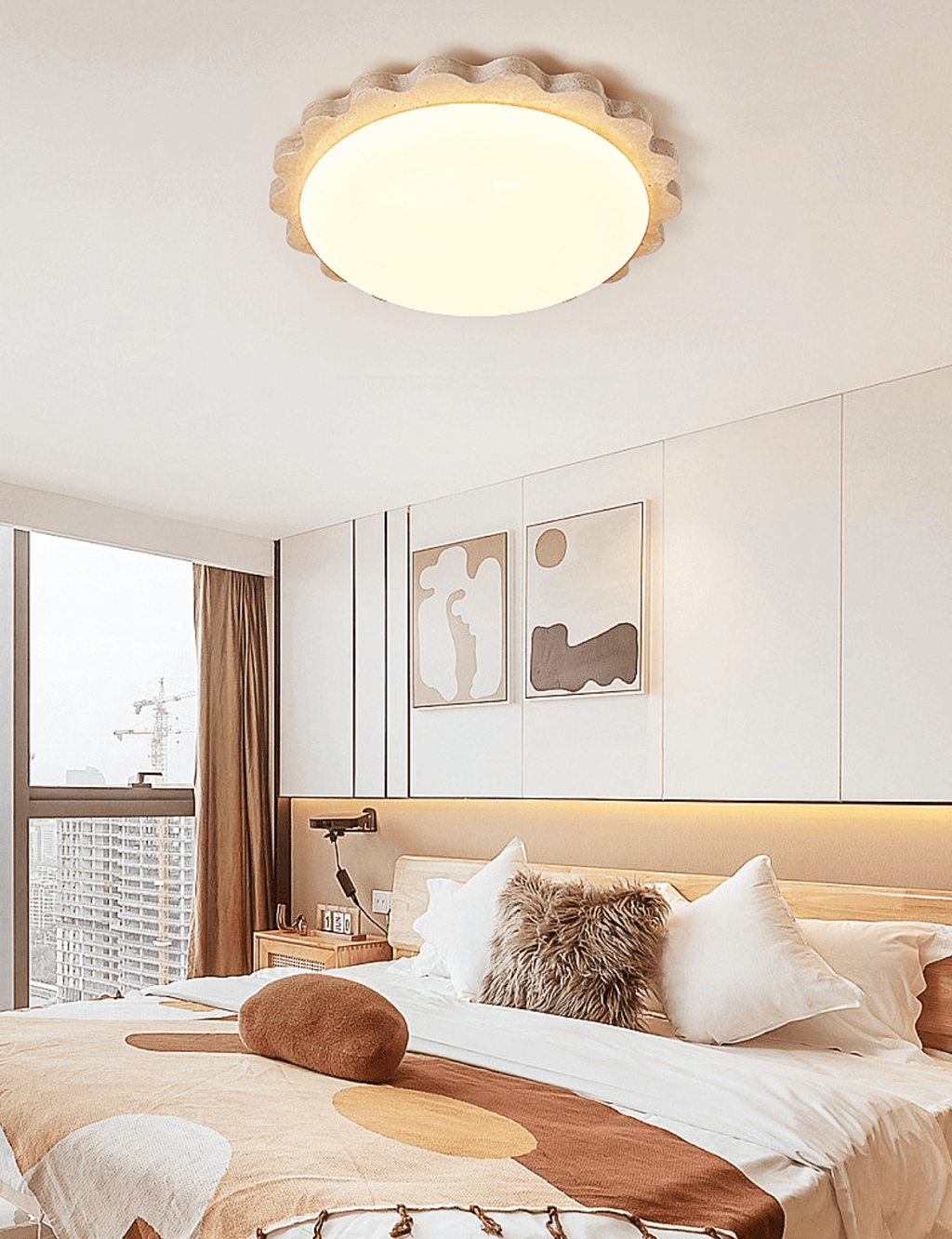 Plafonnier moderne Bjarki en Travertin jaune
