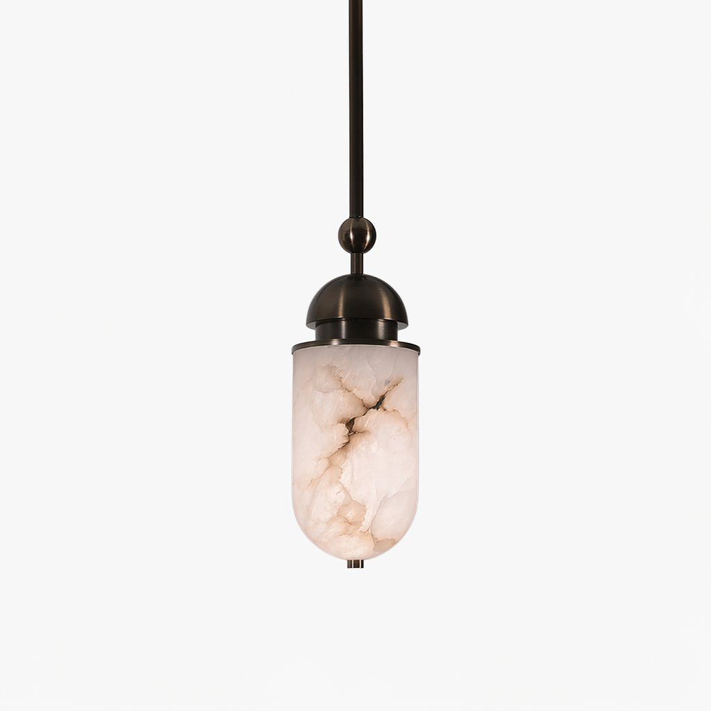 Suspension moderne Hodr en Albâtre Bronze et blanc