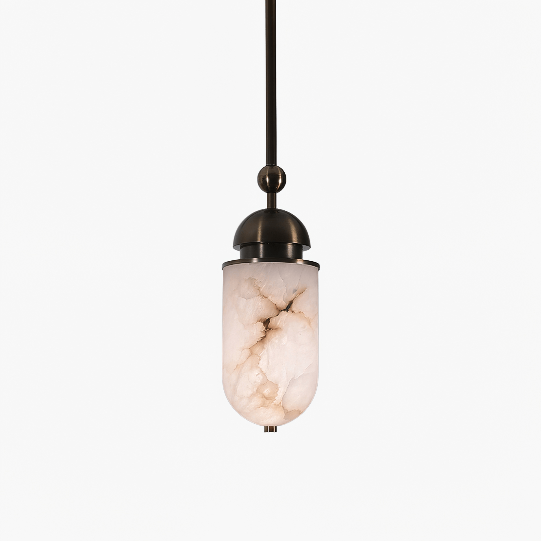 Suspension moderne Hodr en Albâtre Bronze et blanc
