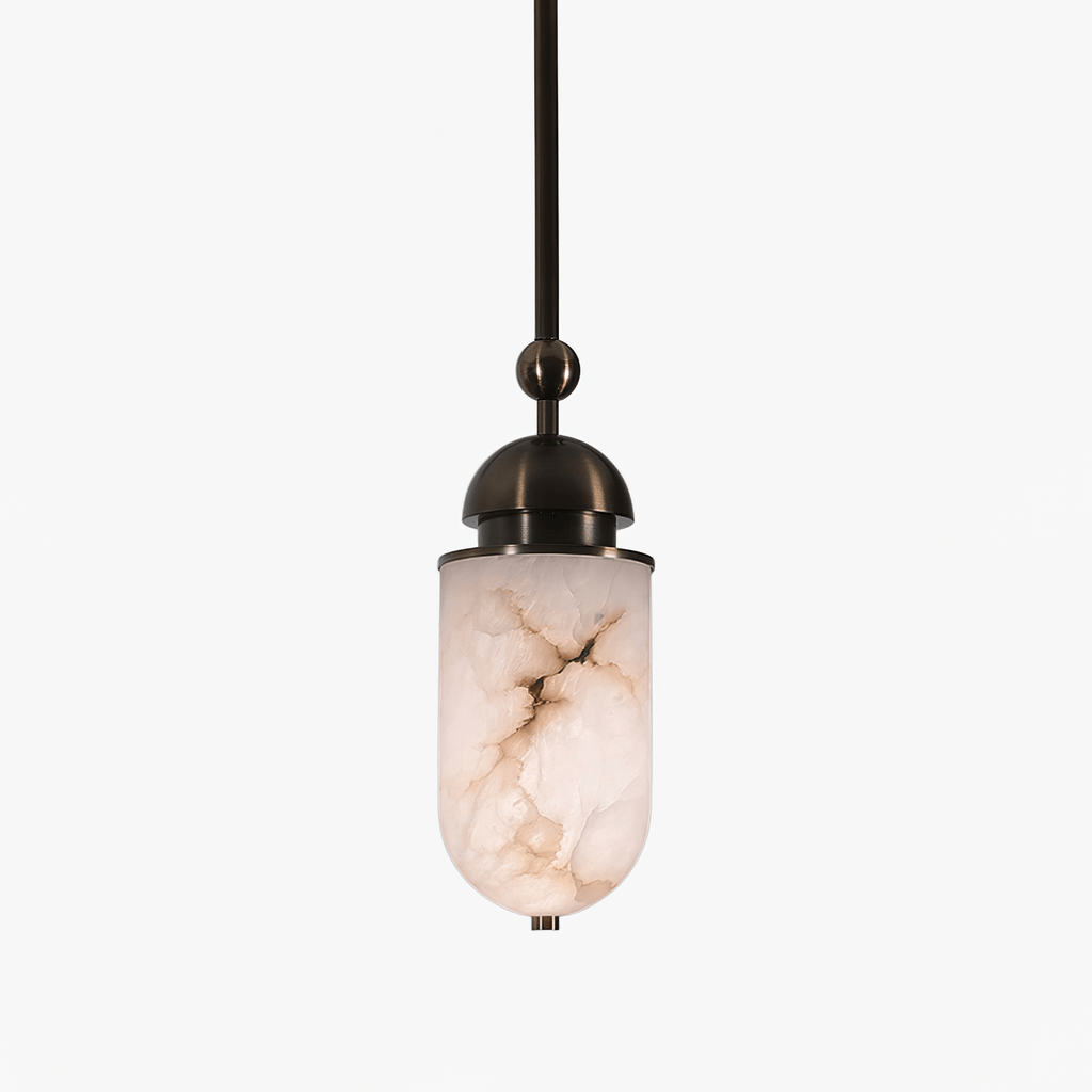 Suspension moderne Hodr en Albâtre Bronze et blanc