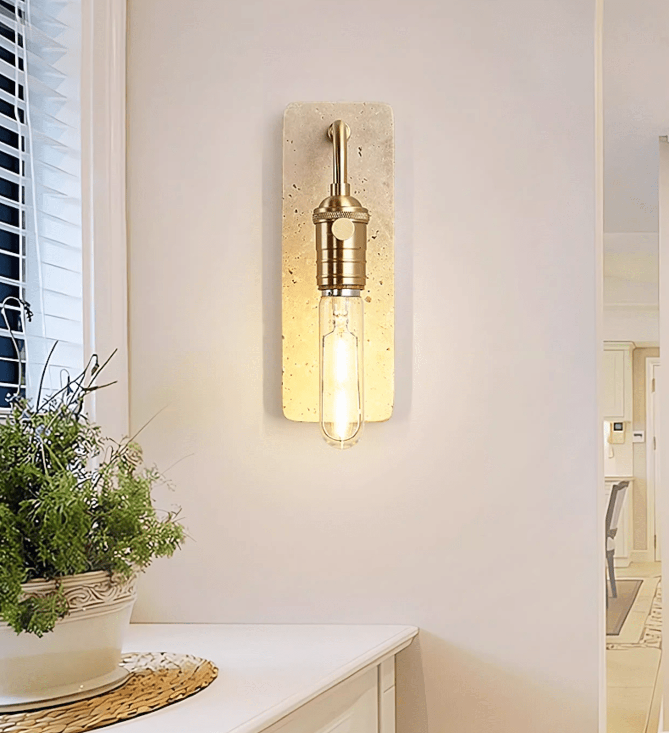 Applique murale moderne Arrow en pierre, Travertin