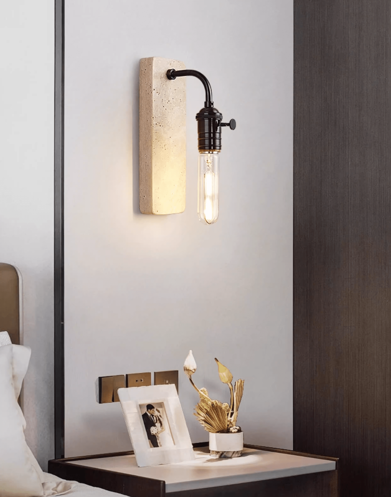 Applique murale moderne Arrow en pierre, Travertin