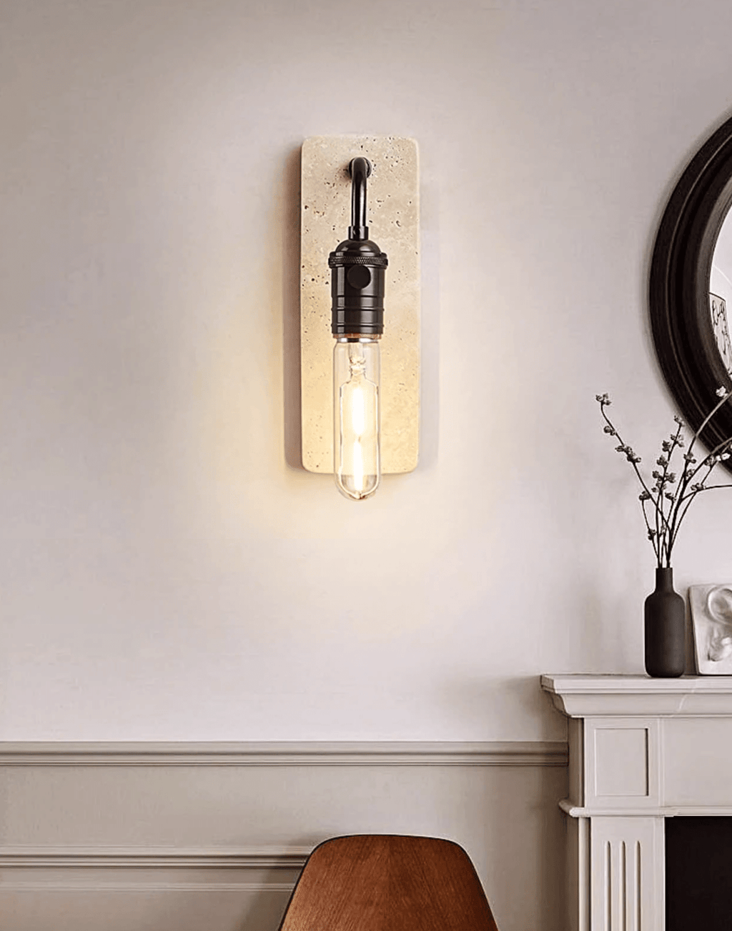 Applique murale moderne Arrow en pierre, Travertin