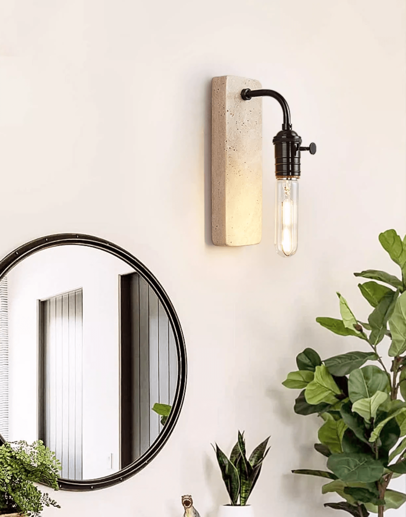 Applique murale moderne Arrow en pierre, Travertin