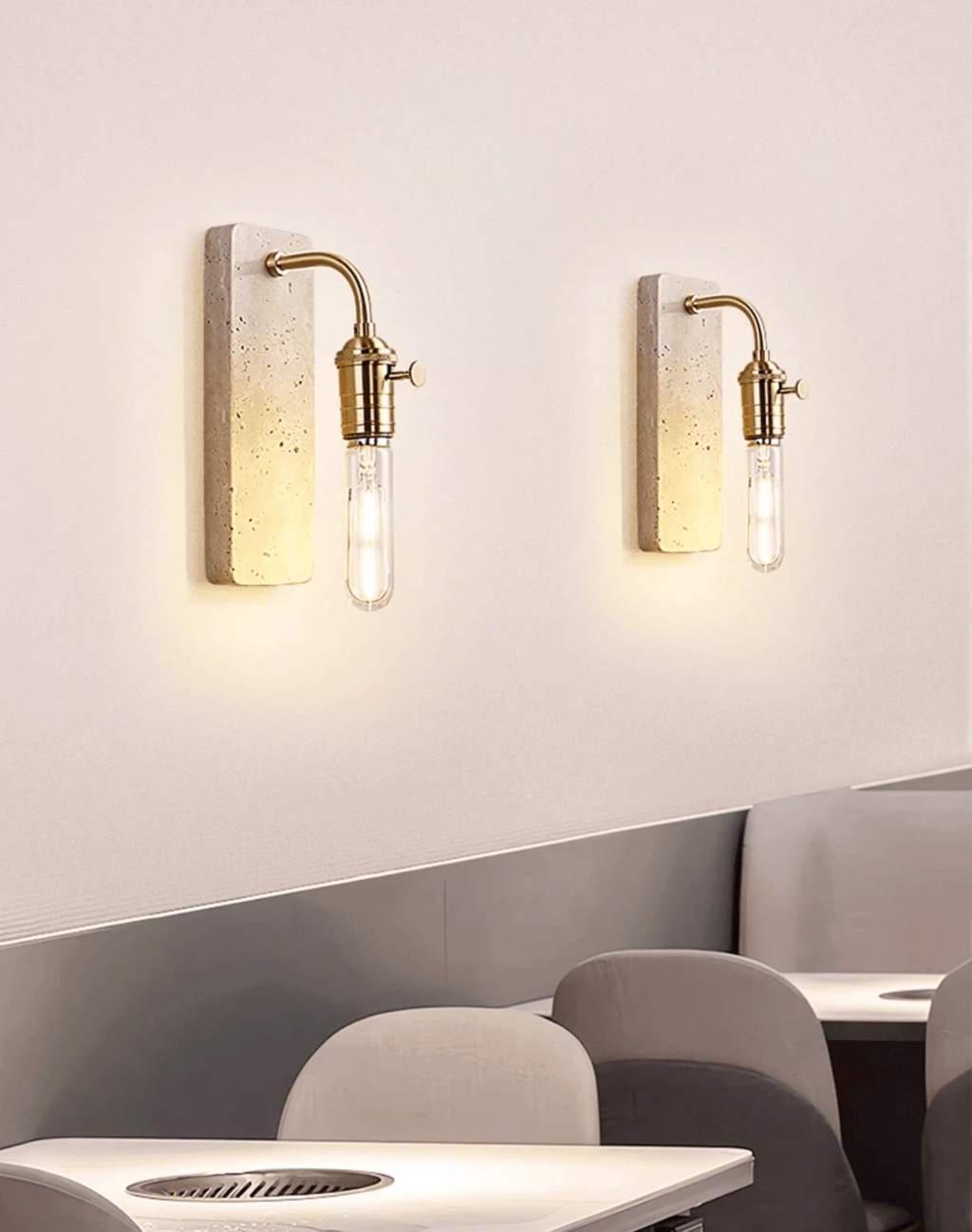 Applique murale moderne Arrow en pierre, Travertin