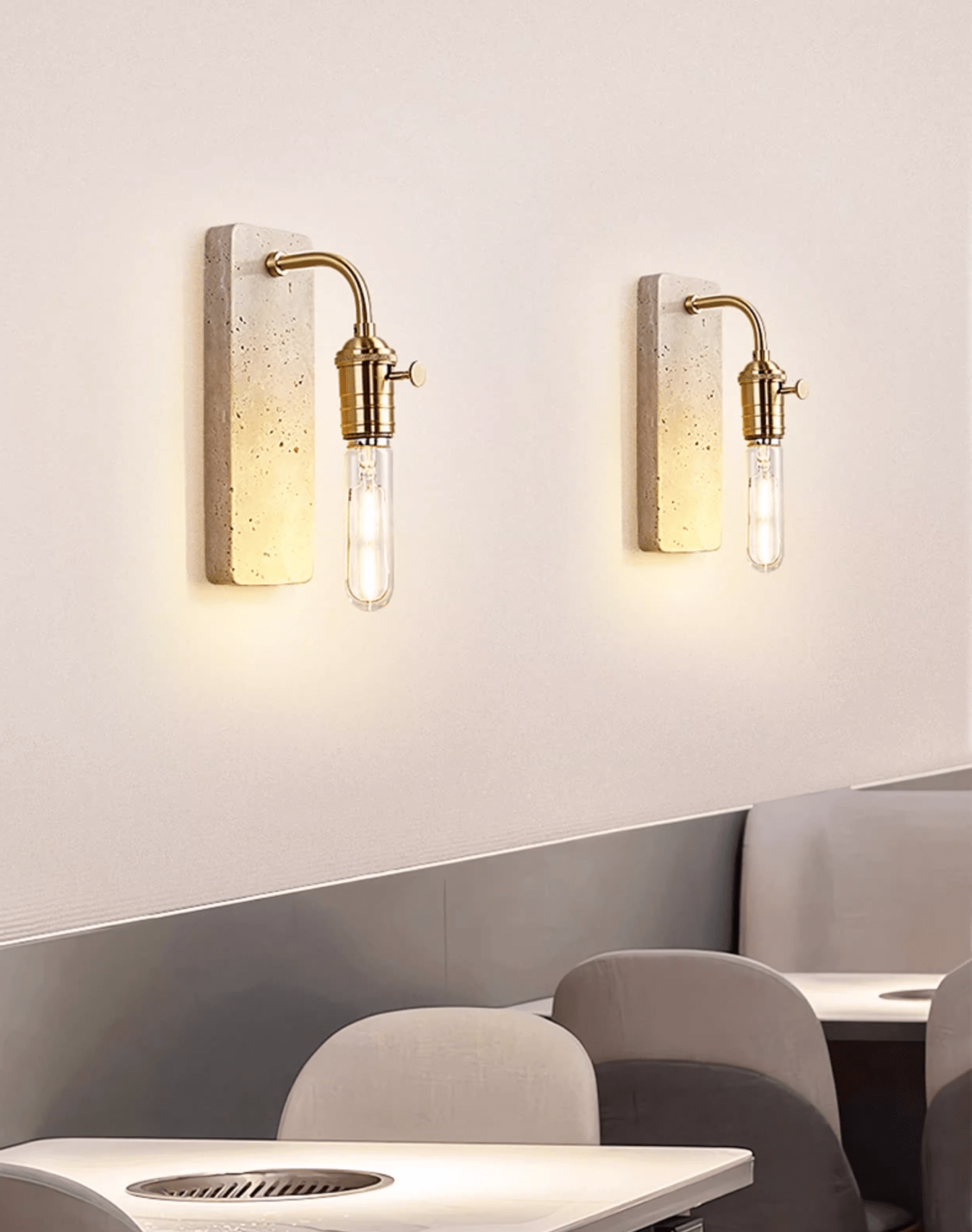 Applique murale moderne Arrow en pierre, Travertin