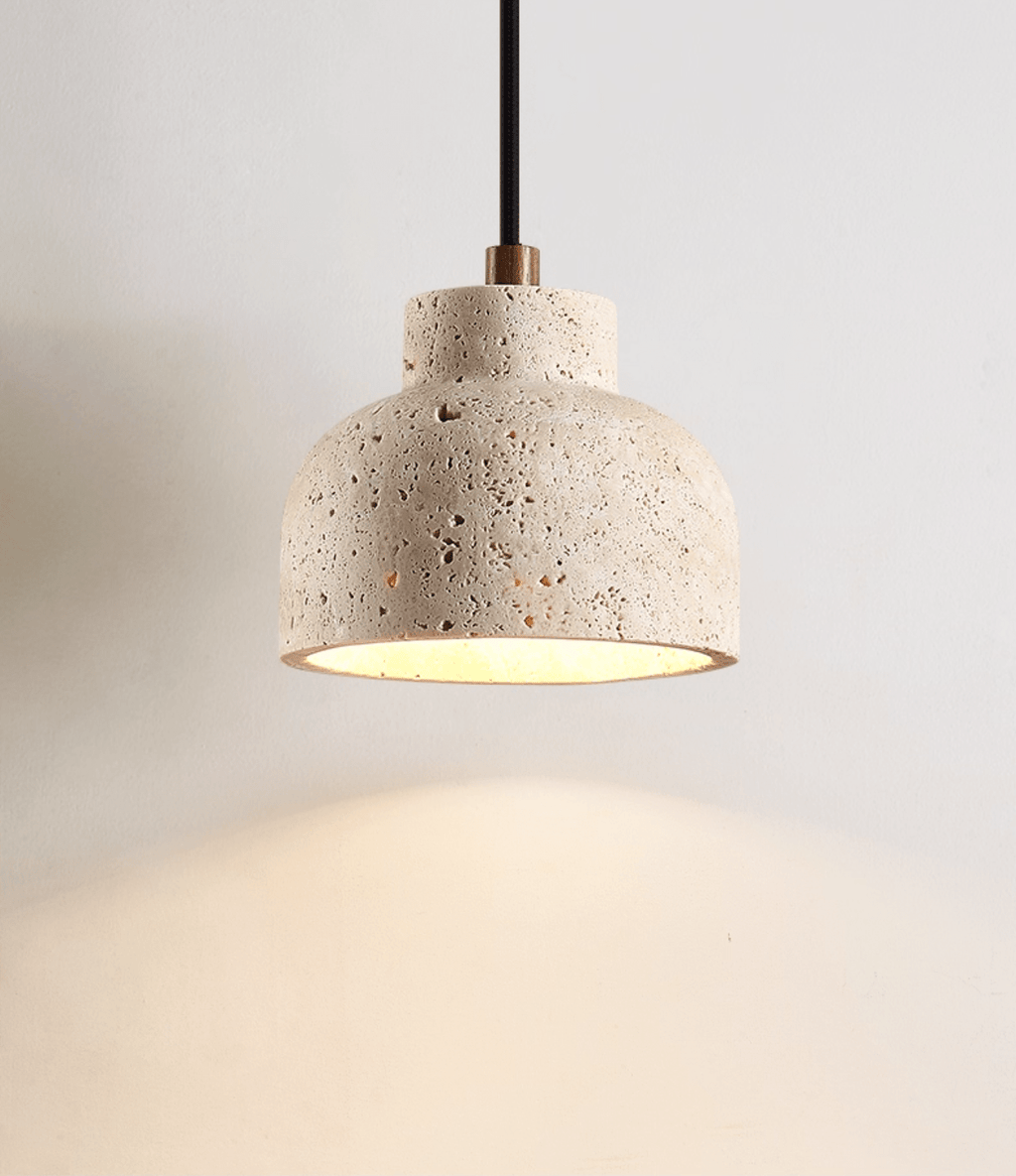 Suspension moderne Birch en Travertin jaune