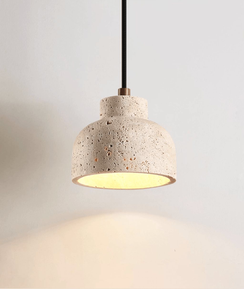 Suspension moderne Birch en Travertin jaune
