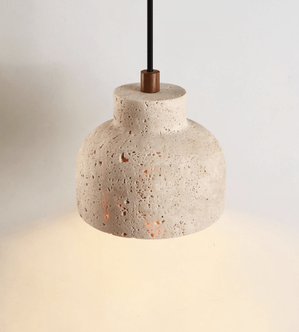 Suspension moderne Birch en Travertin jaune