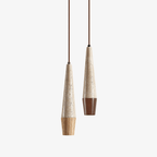Suspension moderne Ives en Bois et travertin jaune