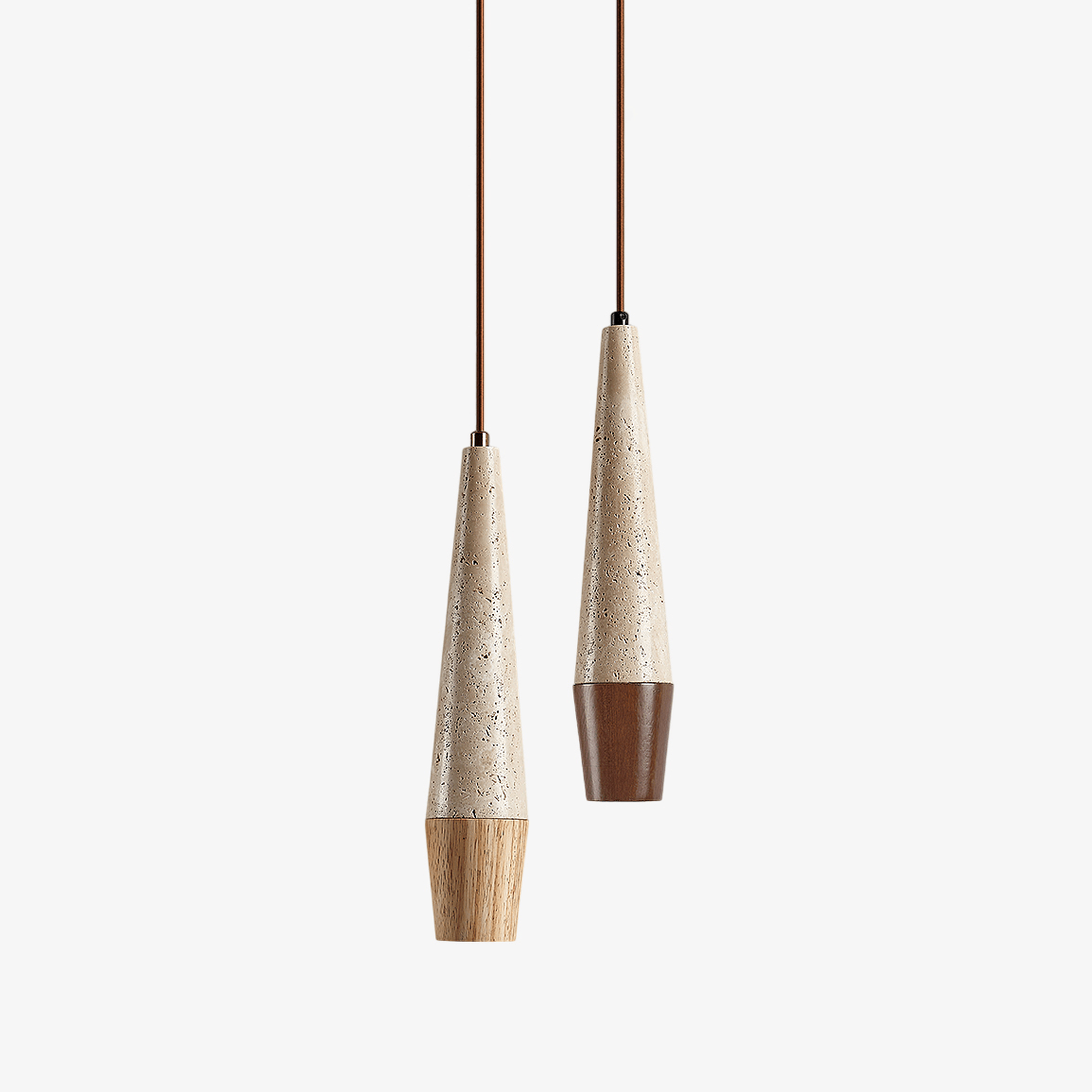 Suspension moderne Ives en Bois et travertin jaune