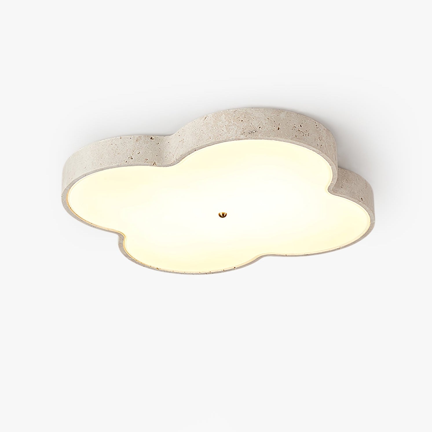 Plafonnier moderne Boyd en Travertin jaune et blanc