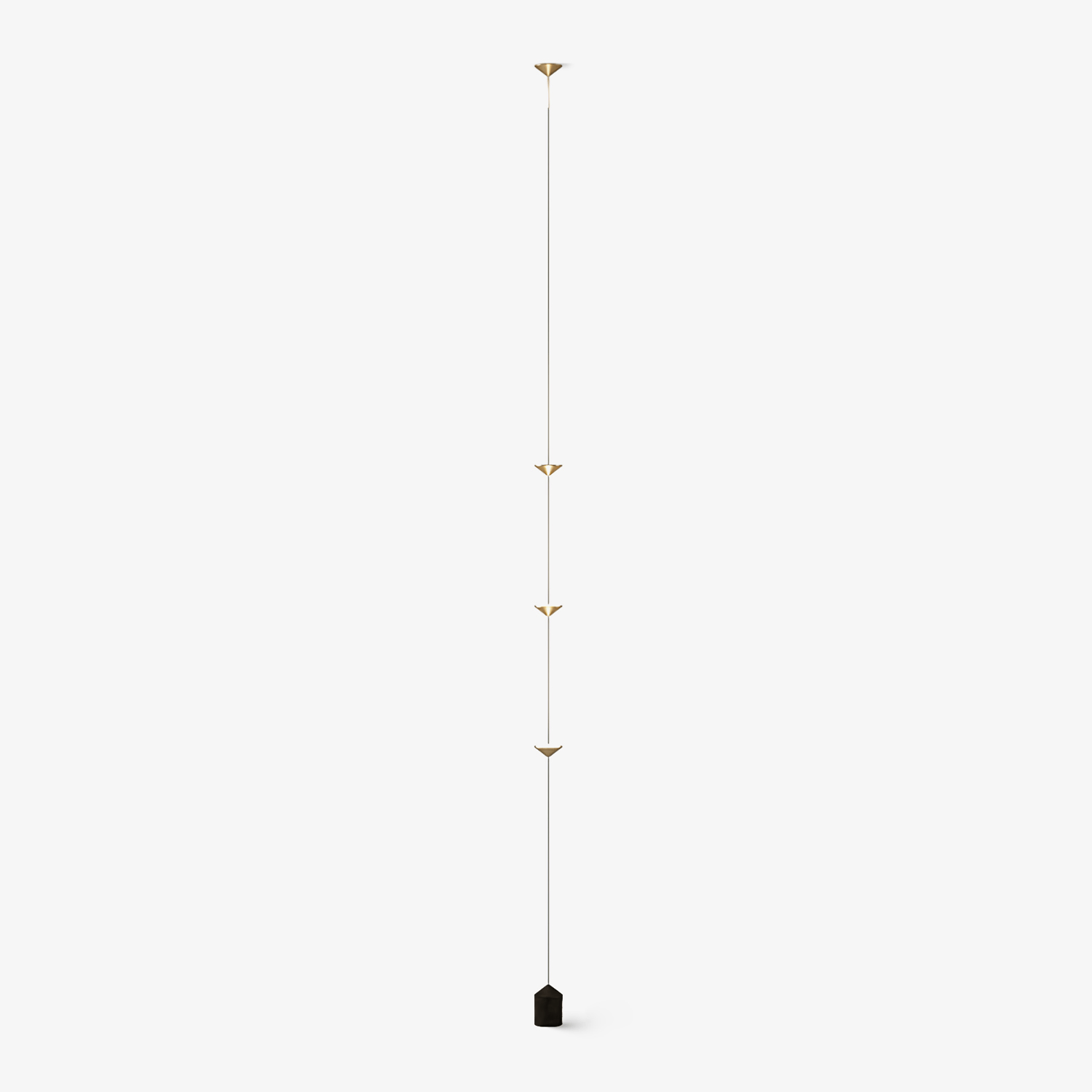 Lampadaire moderne Vaughan en Fer, Métal, Marbre Doré et noir
