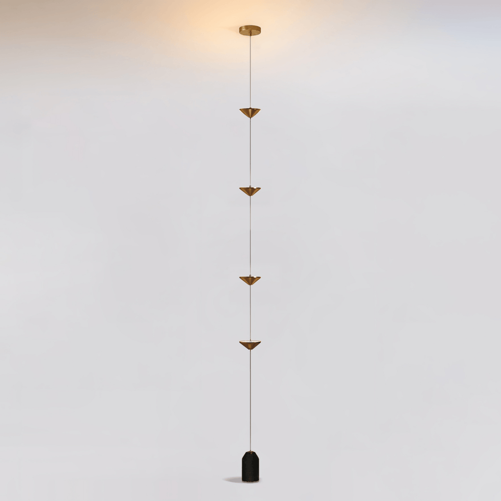 Suspension moderne Vaughan en Fer, Métal, Marbre Doré et noir