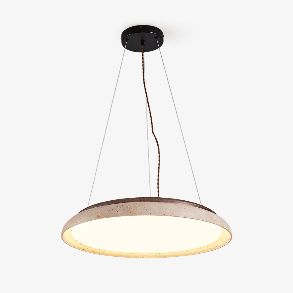 Suspension moderne Orel en Travertin jaune et foncé noyer