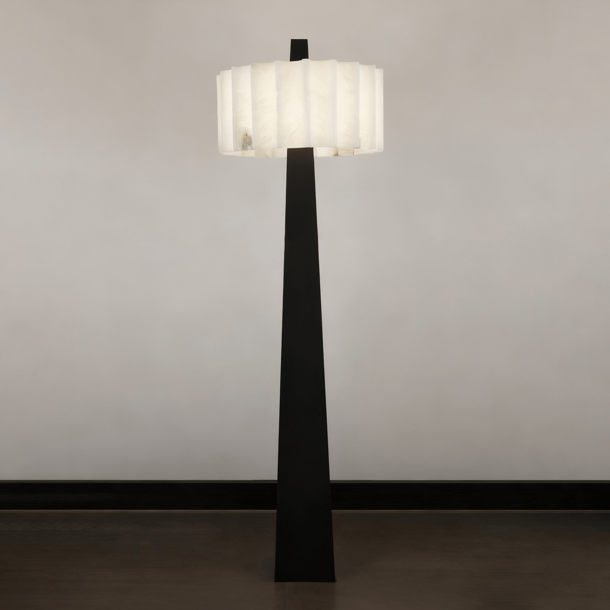 Lampadaire moderne Flyte en Albâtre Noir et blanc