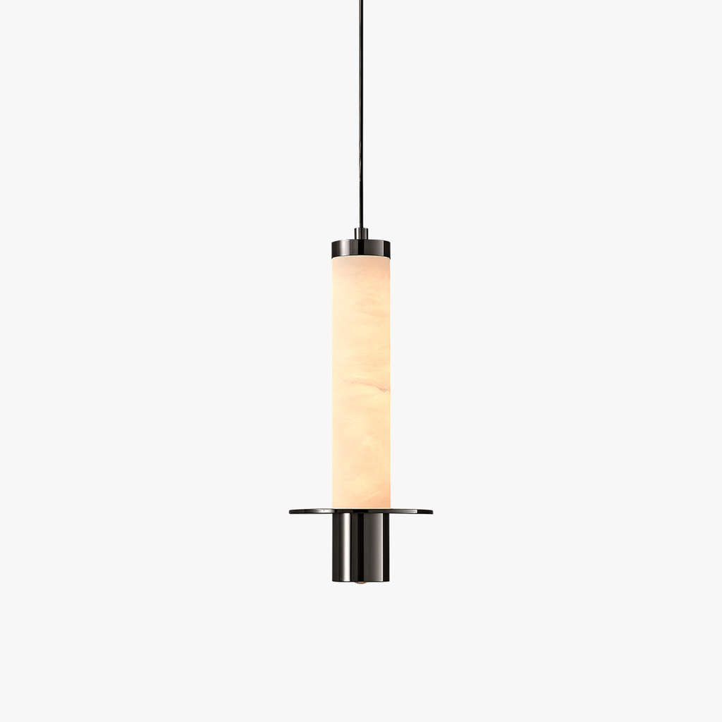 Suspension moderne Lewiston en Albâtre Noir et blanc
