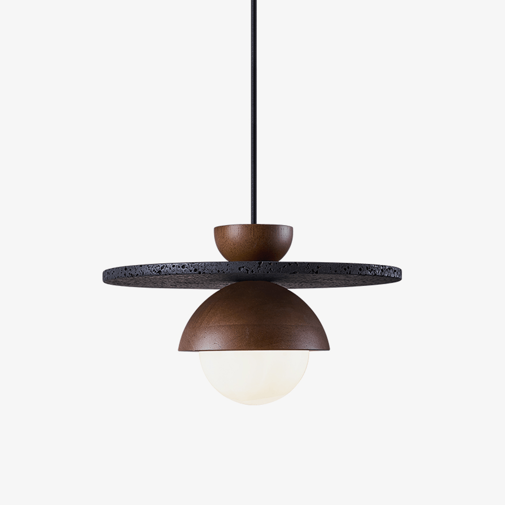 Suspension moderne Okke en Noir travertin