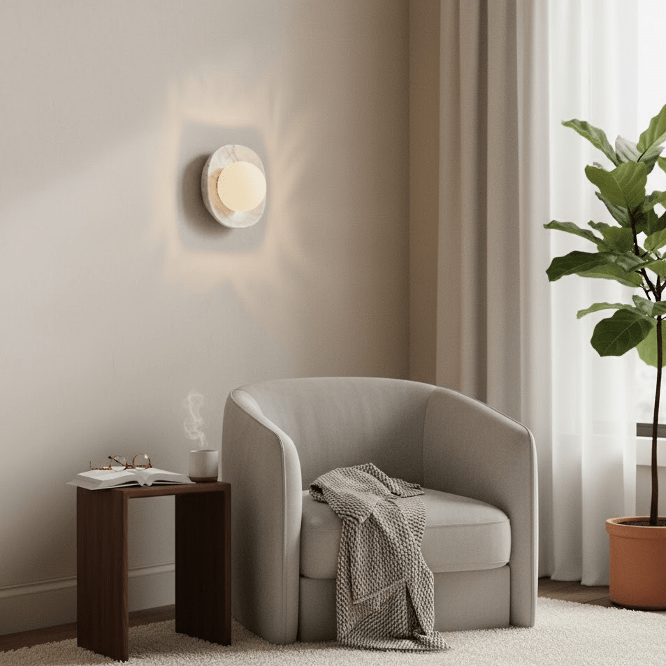 Applique murale moderne Quinn en Travertin Noir marbre