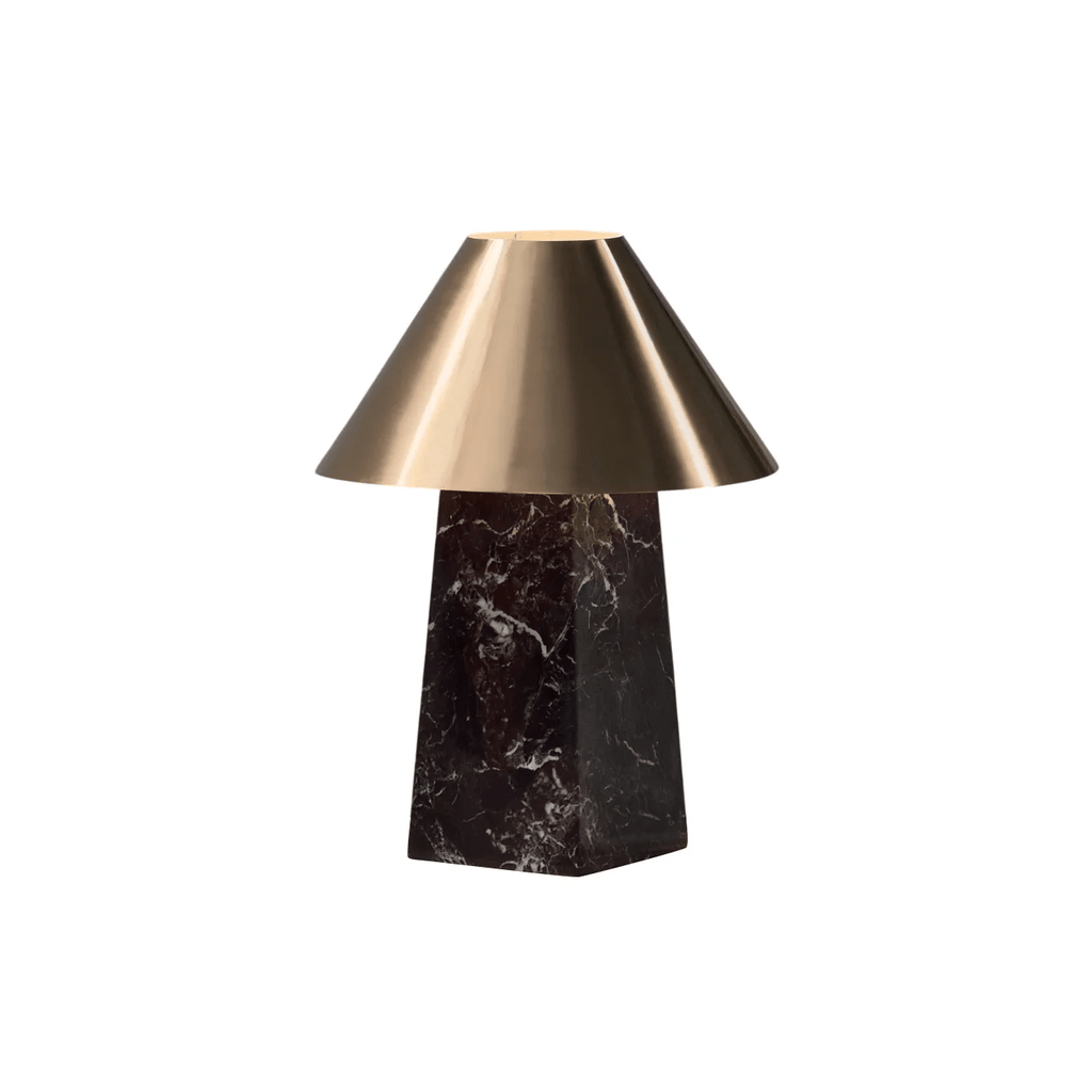 Lampe à poser moderne Baldvin en Rouge marbre et doré