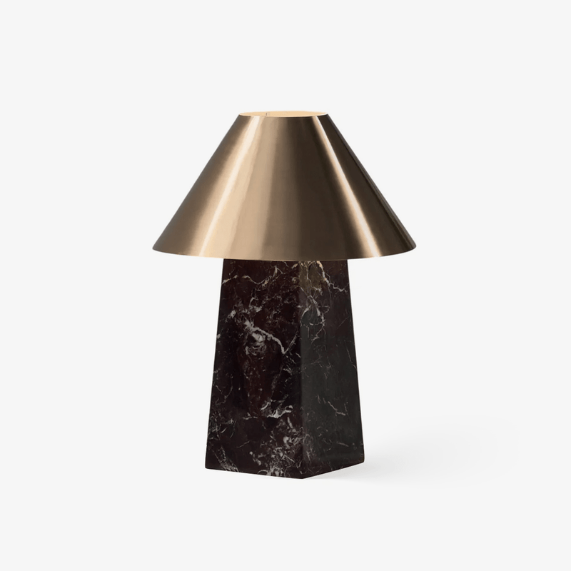 Lampe à poser moderne Baldvin en Rouge marbre et doré