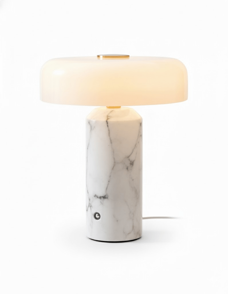 Lampe à poser moderne Fridrek en Marbre Blanc