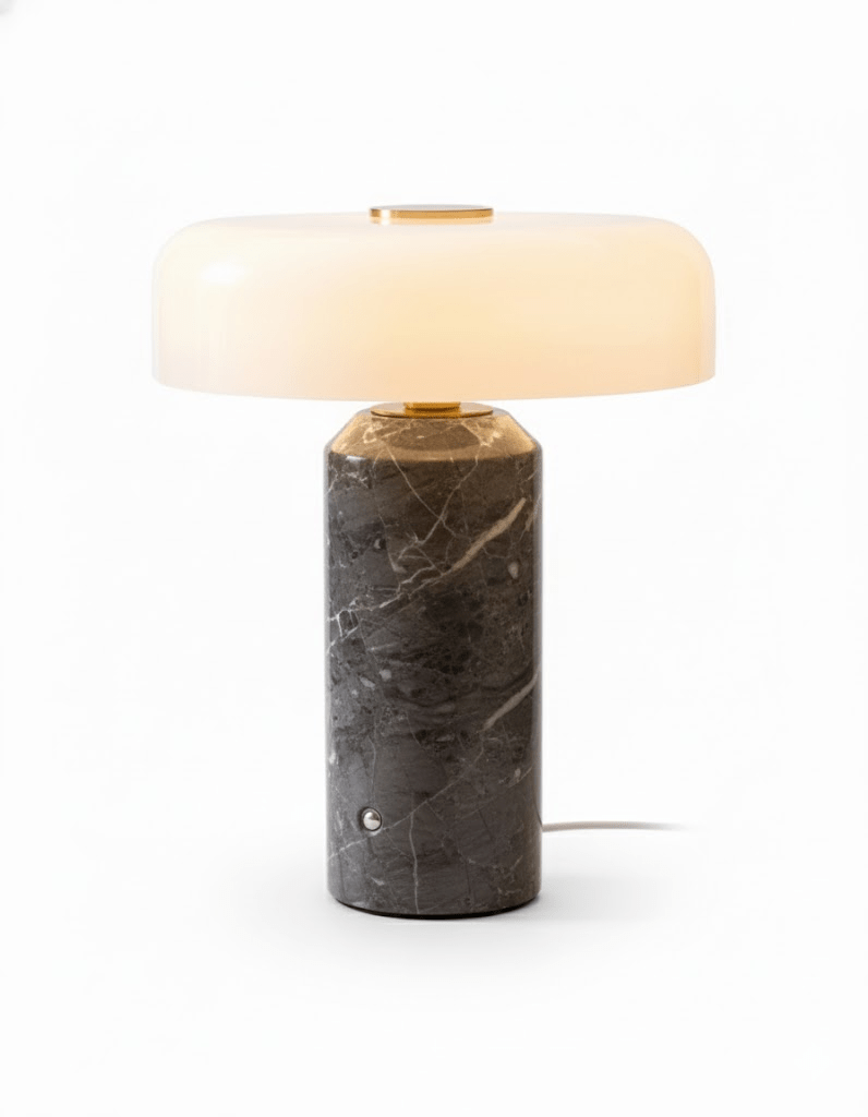 Lampe à poser moderne Fridrek en Marbre Foncé rouge