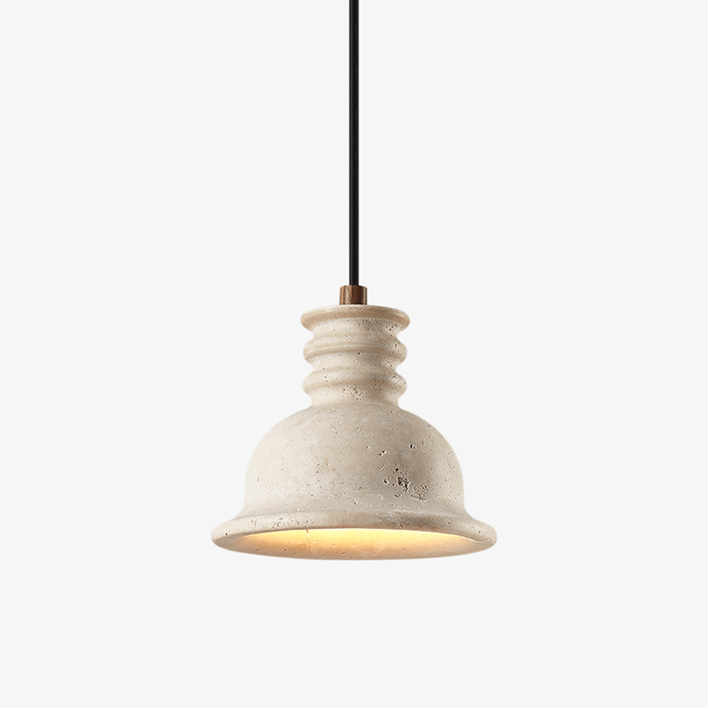 Suspension moderne Conran en pierre Travertin jaune