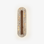 Applique murale moderne Brage en Noyer et travertin jaune