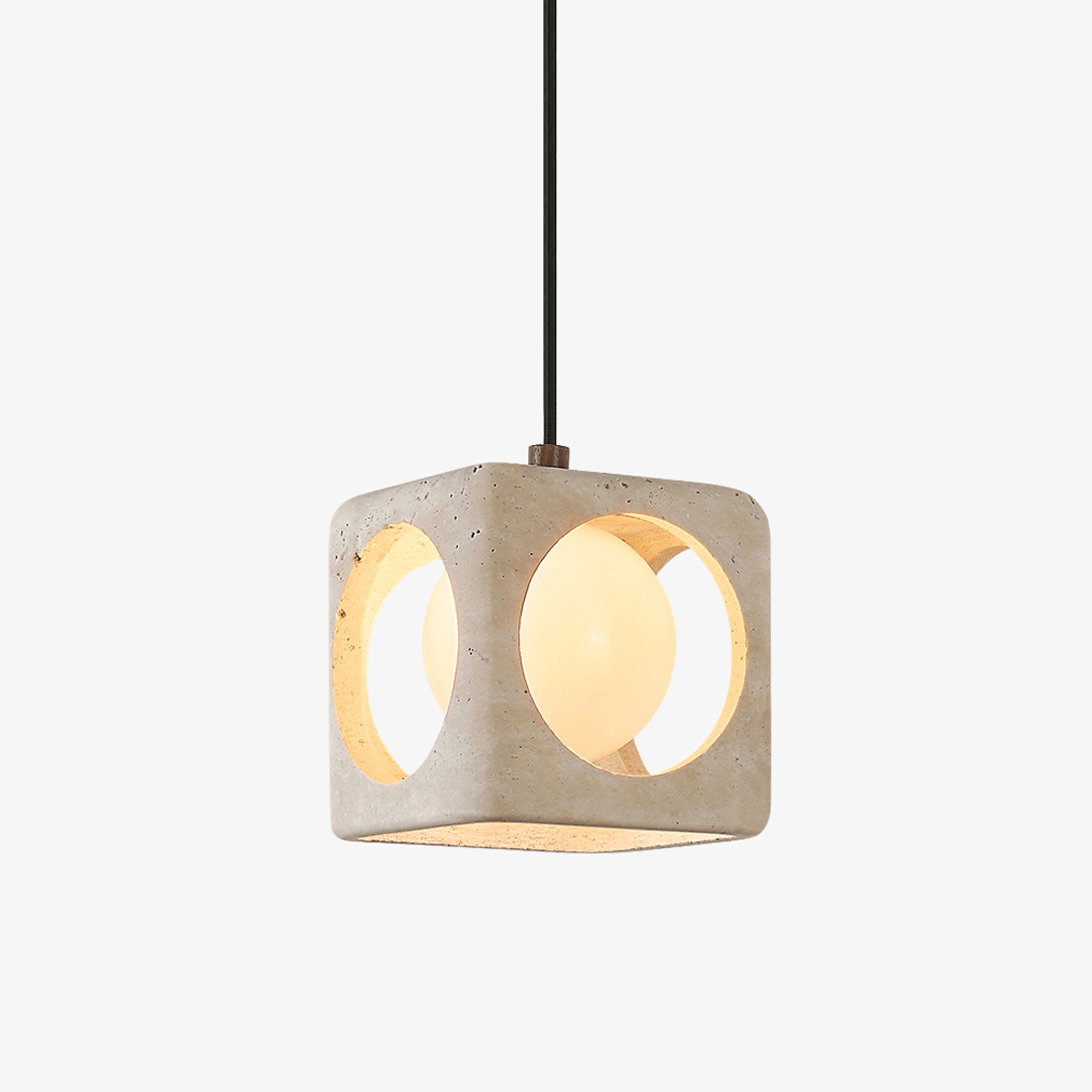 Suspension moderne Remy en Travertin jaune